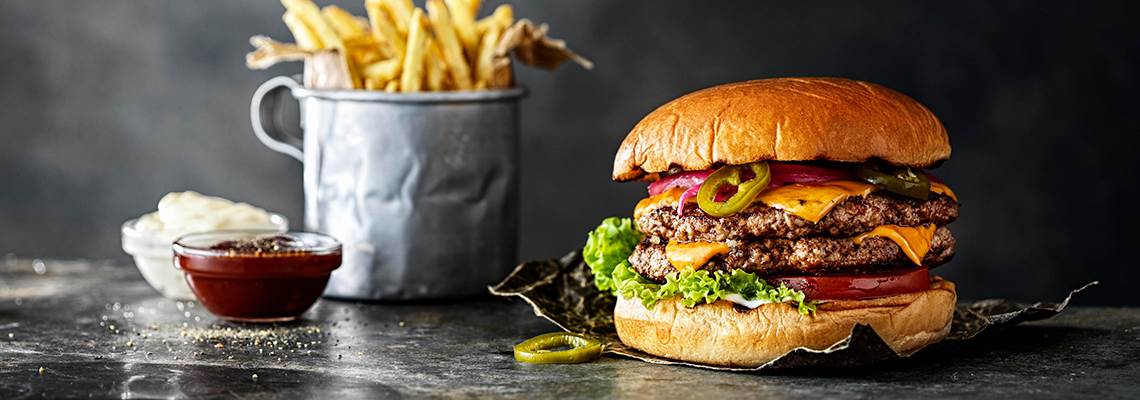 American smashed burger