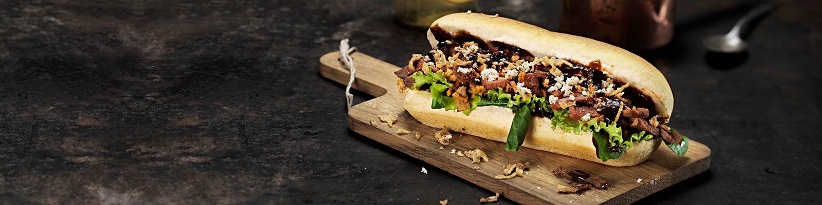 Brooklyn hot dog bun med oxbringa