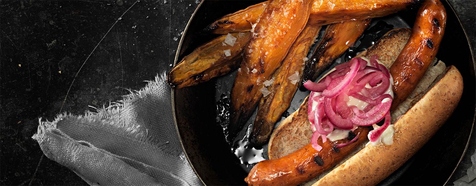 Hot Dog med picklad rödlök